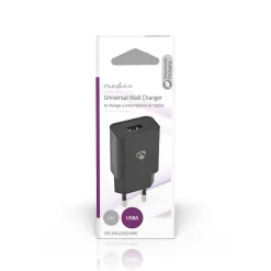 Nedis Oplader - 1x USB-A Uitgang - 12W - Zwart