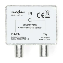 Nedis satelliet- en antenne-adapter Fresh Green Box F vrouwelijk / IEC (coax) mannelijk - IEC (coax) vrouwelijk zilver / metaal