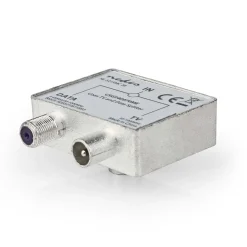 Nedis satelliet- en antenne-adapter Fresh Green Box F vrouwelijk / IEC (coax) mannelijk - IEC (coax) vrouwelijk zilver / metaal
