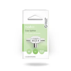 Nedis satelliet- en antenne-adapter Fresh Green Box 2x coax mannelijk - IEC (coax) vrouwelijk zilver