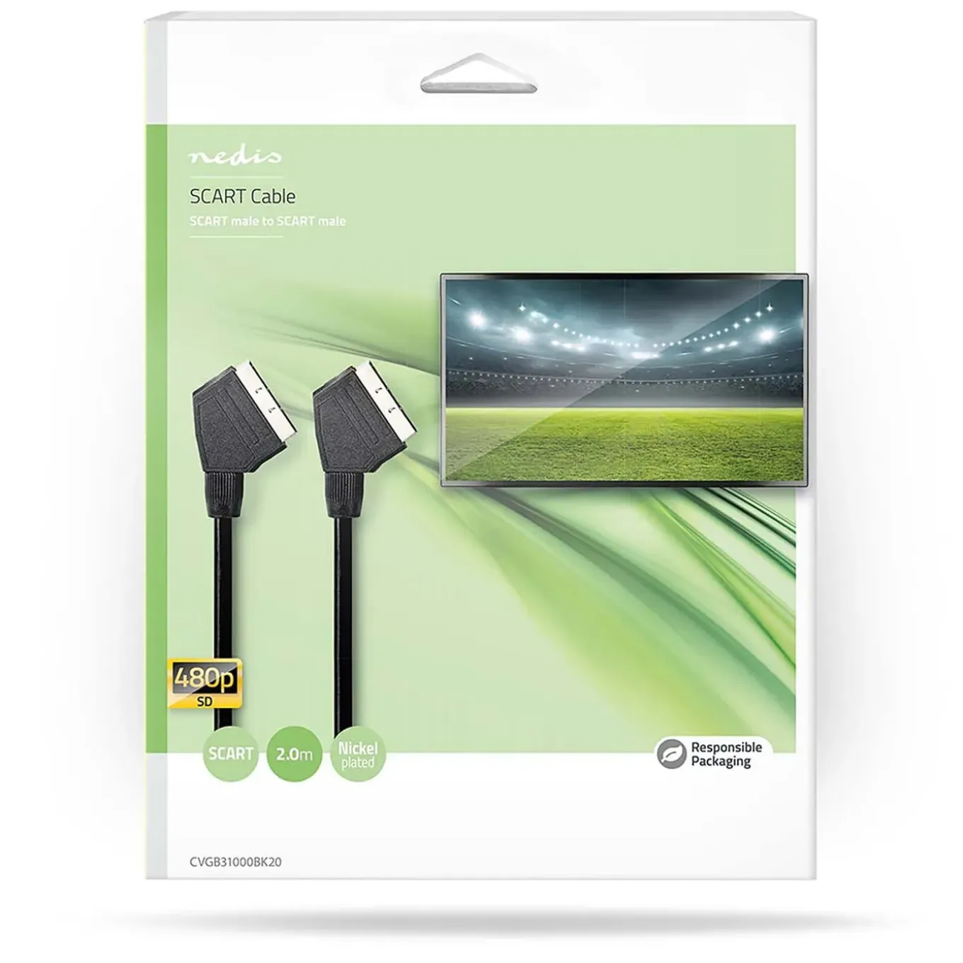 Nedis SCART-Kabel - SCART mannelijk naar SCART mannelijk - 2m - Zwart