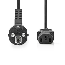 Nedis stroomkabel Fresh Green Box stekker met randaarde mannelijk - IEC-320-C13 2m zwart