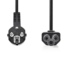 Nedis stroomkabel Fresh Green Box stekker met randaarde mannelijk - IEC-320-C5 2m zwart