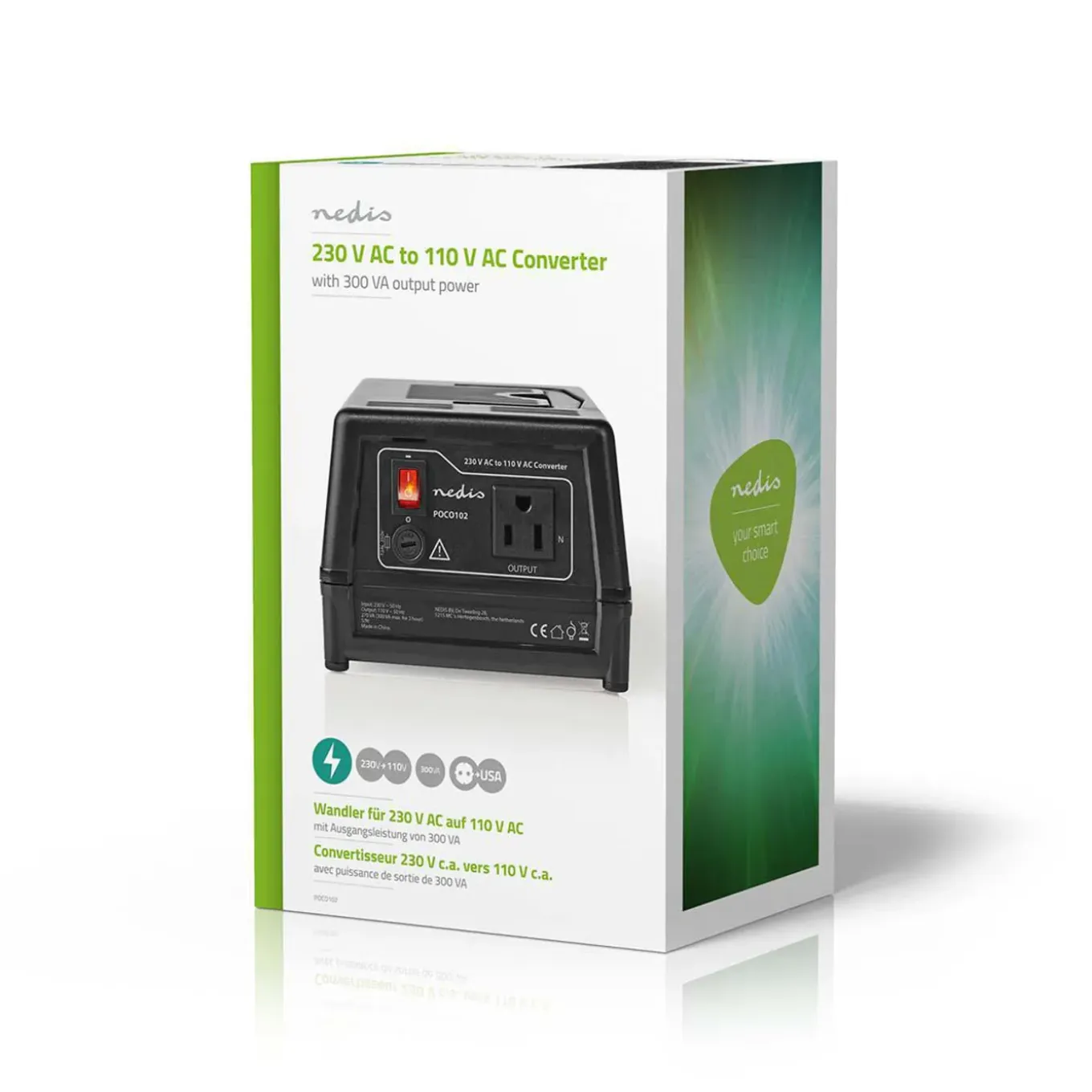 Nedis - Stroomomvormer | 230 V AC - 110V AC | 300 W | Earthed USA-Uitgang