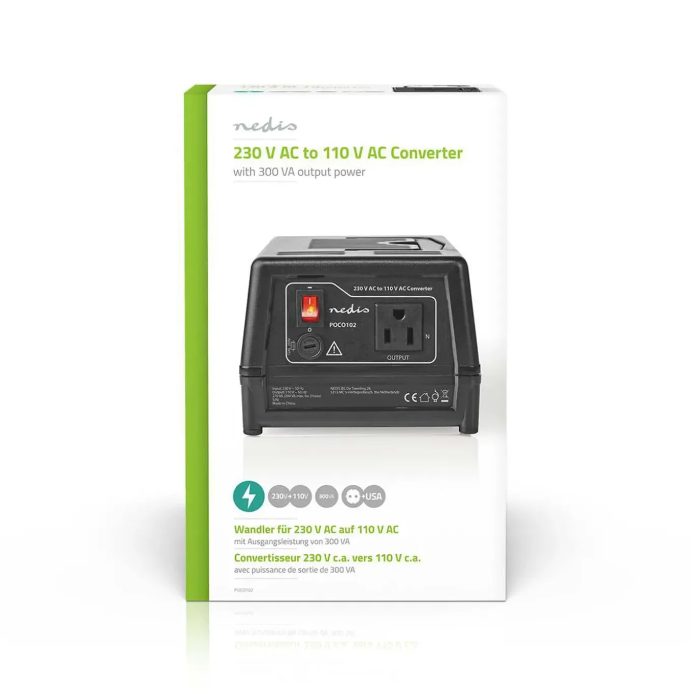 Nedis - Stroomomvormer | 230 V AC - 110V AC | 300 W | Earthed USA-Uitgang