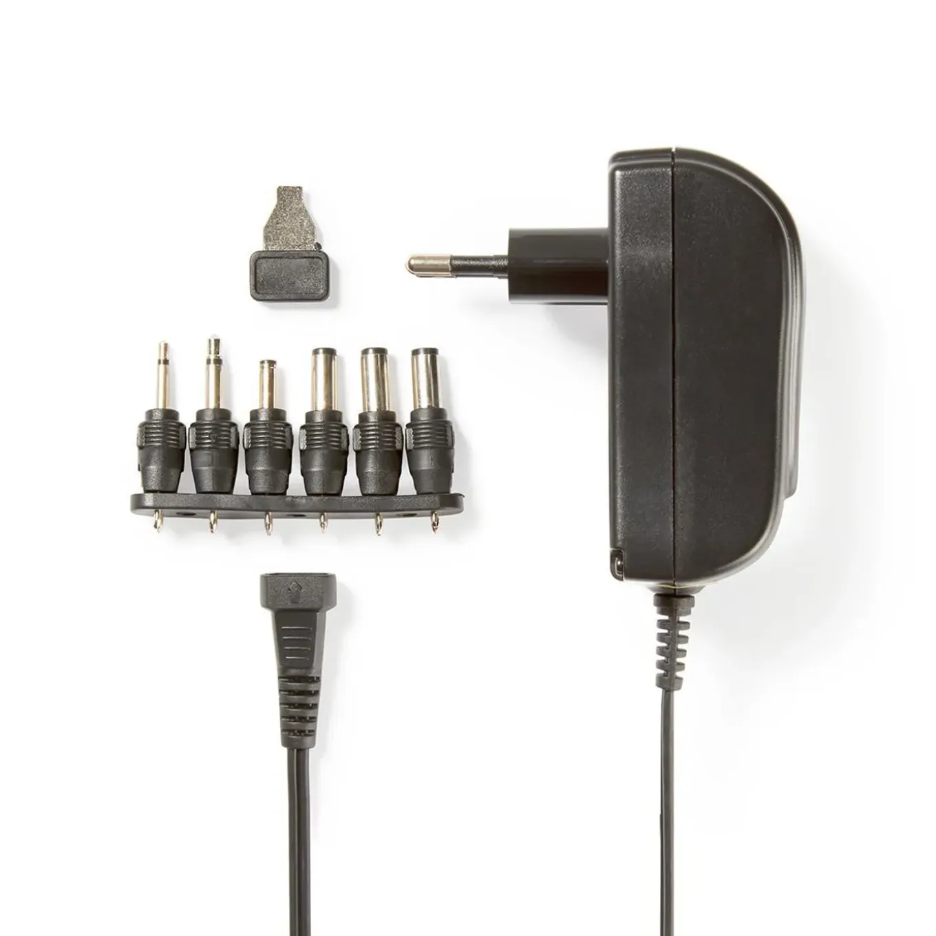 Nedis Universele AC-Stroomadapter - meerdere DC-connectorformaten - 1,8m - Zwart