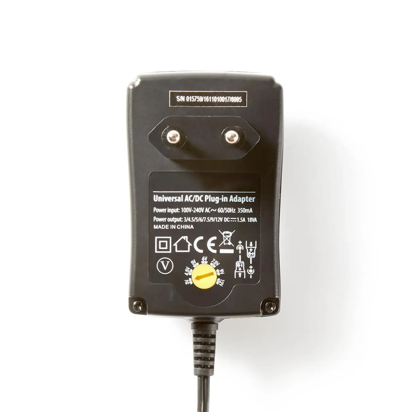 Nedis Universele AC-Stroomadapter - meerdere DC-connectorformaten - 1,8m - Zwart