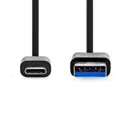Nedis USB-Kabel - USB-C naar USB-A mannelijk - 1m - Zwart