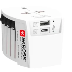 Nedis Wereldadapter - 4-in-1 Stekkersysteem, USB-A & USB-C - Wit