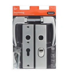 Nemef Veiligheidsbeslag voor Deur 3407-II - Aluminium Zilver - SKG*** Kerntrekbeveiliging - PC55mm