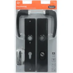 Nemef Veiligheidsbeslag voor Deur 3417-II - Aluminium Mat Zwart - SKG*** Kerntrekbeveiliging - PC72mm