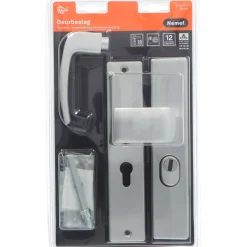 Nemef Veiligheidsbeslag voor Deur 3415-II - Aluminium Zilver - SKG***, Vaste Knop, Kerntrekbeveiliging - PC55mm