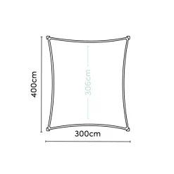 Nesling Coolfit schaduwdoek rechthoek 300x400 cm -Gebroken wit