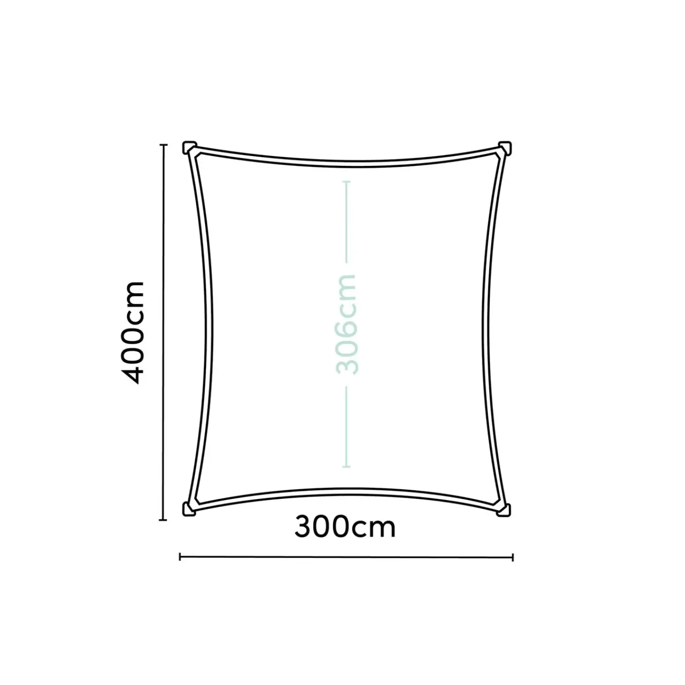 Nesling Coolfit schaduwdoek rechthoek 300x400 cm -Gebroken wit