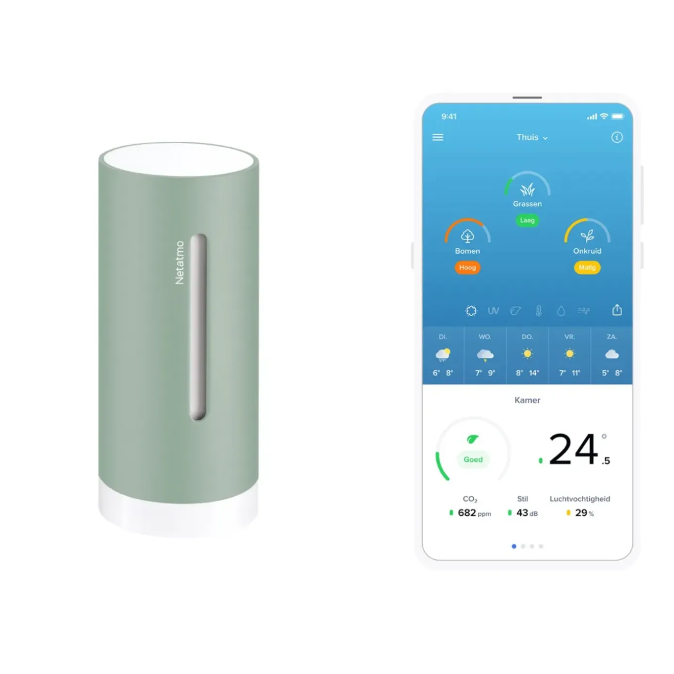 Netatmo Weerstation Original + Binnenmodule 2e Generatie + Regenmeter - Munt