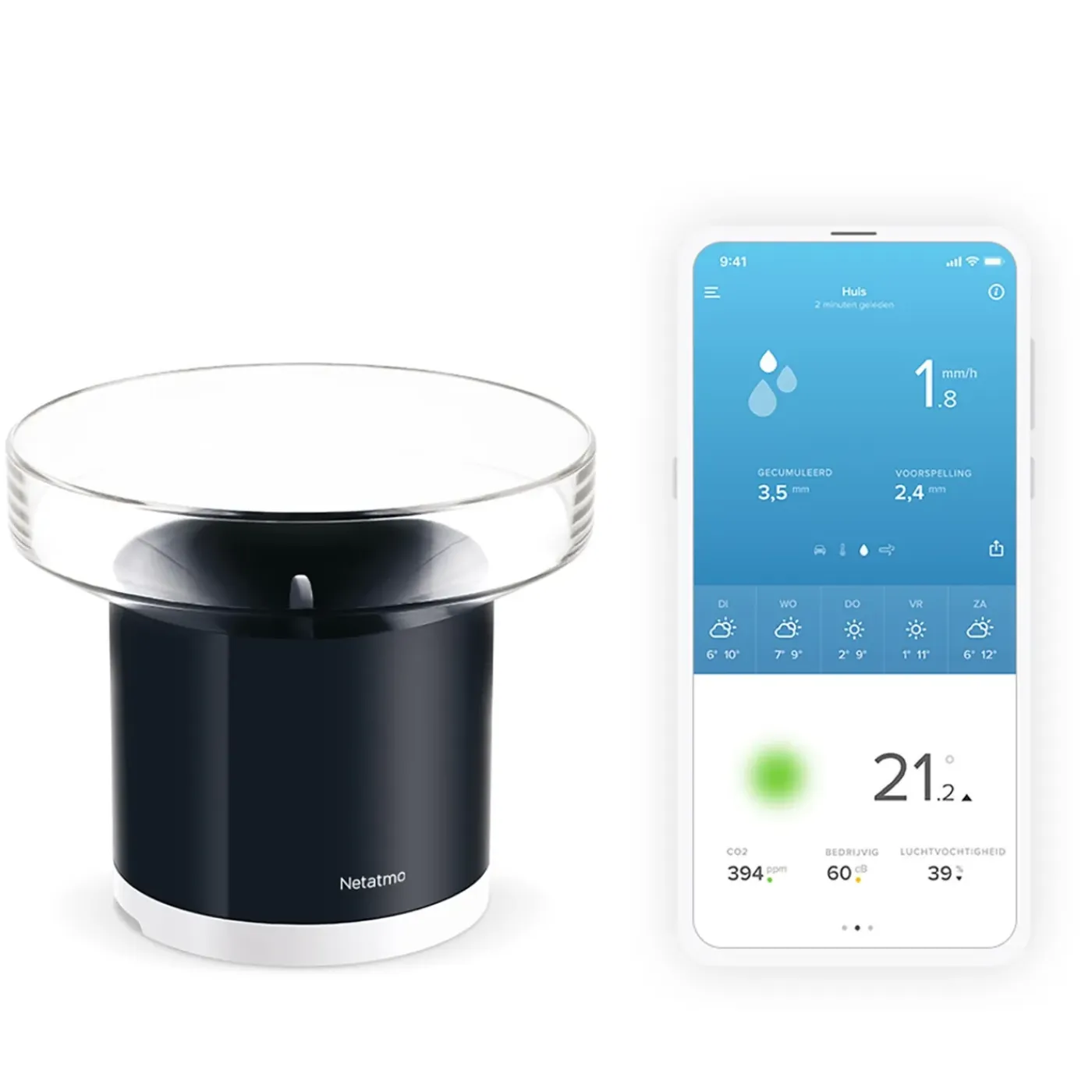 Netatmo Weerstation Set Original + Binnenmodule + Regenmeter + Windmeter - Zand