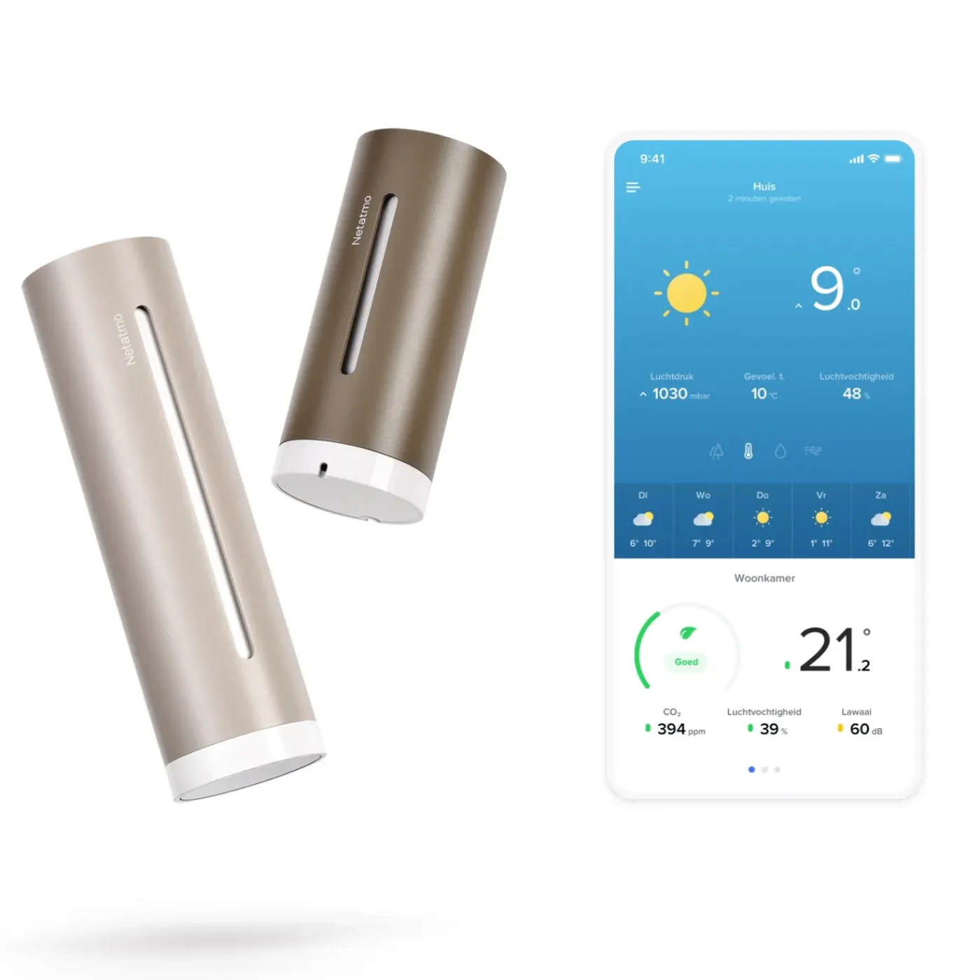 Netatmo Weerstation Set Original + Binnenmodule + Regenmeter + Windmeter - Zand