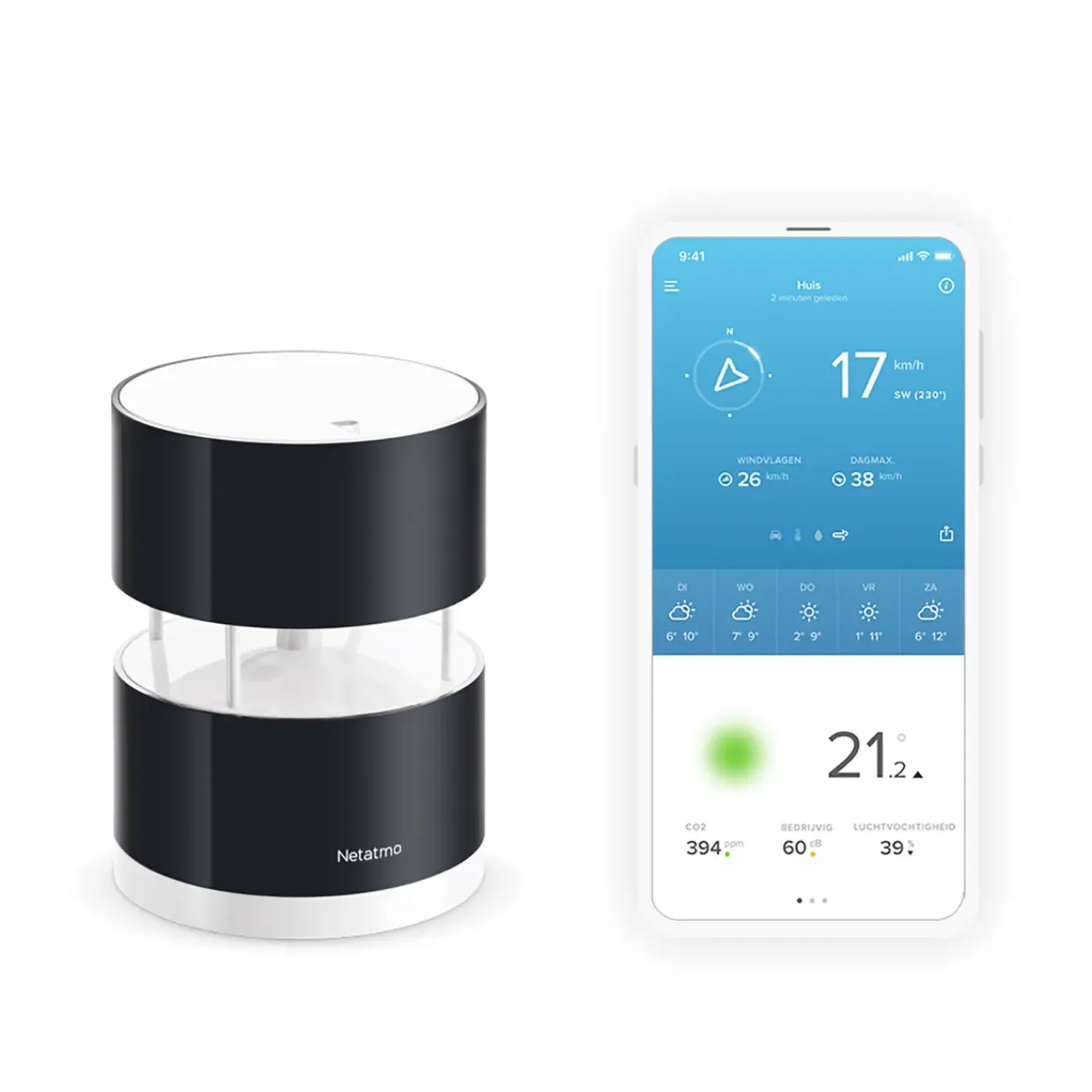 Netatmo Weerstation Set Original + Binnenmodule + Regenmeter + Windmeter - Zand
