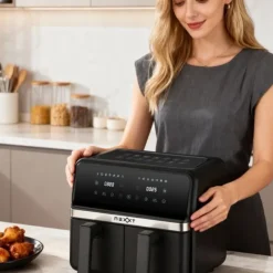 Nexxt Dual Basket Airfryer 8 Liter Met 2 Manden En Touchscreen
