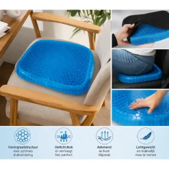 Nexxt Gel Zitkussen Ergonomisch Zwart 40 X 37 X 4 cm