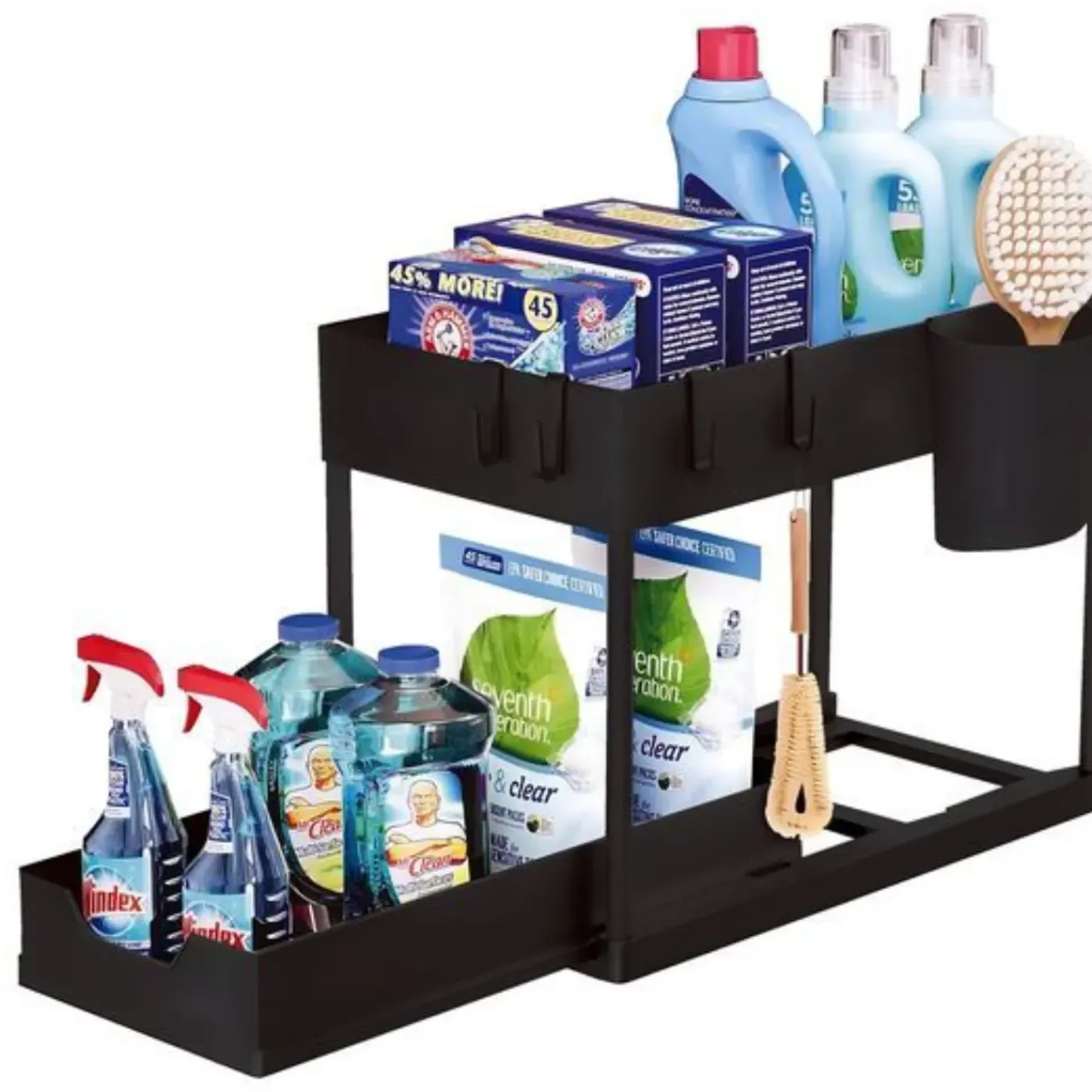 Nexxt Keukenkast Organizer 2 Lagen Met Uitschuifbare Lade En Accessoires - Zwart
