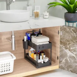 Nexxt Keukenkast Organizer 2 Lagen Met Uitschuifbare Lade En Accessoires - Zwart