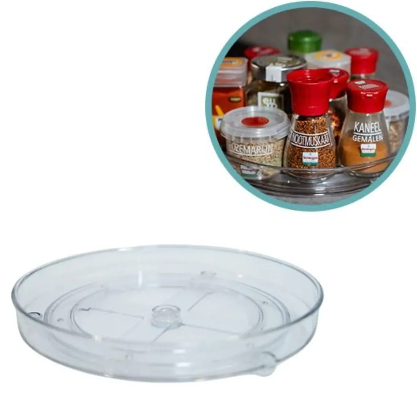 Nexxt Multifunctionele Draaitafel Organizer 23cm Transparant 360 Graden