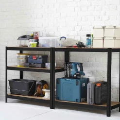 Nordevik Stellingkast - 2 Stuks - 180x90x40cm - Opbergrek - Zwart