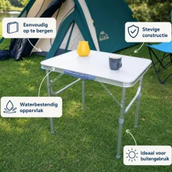 NordFalk Inklapbare Campingtafel 60 X 45 Cm Verstelbaar Aluminium
