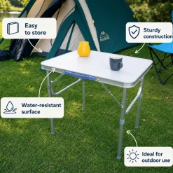 NordFalk Inklapbare Campingtafel 60 X 45 Cm Verstelbaar Aluminium