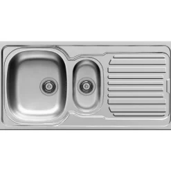 Overig Nord inox spoelbak Aurore 1 kom + 1/2 kom + afdruipplaat roestvrij staal