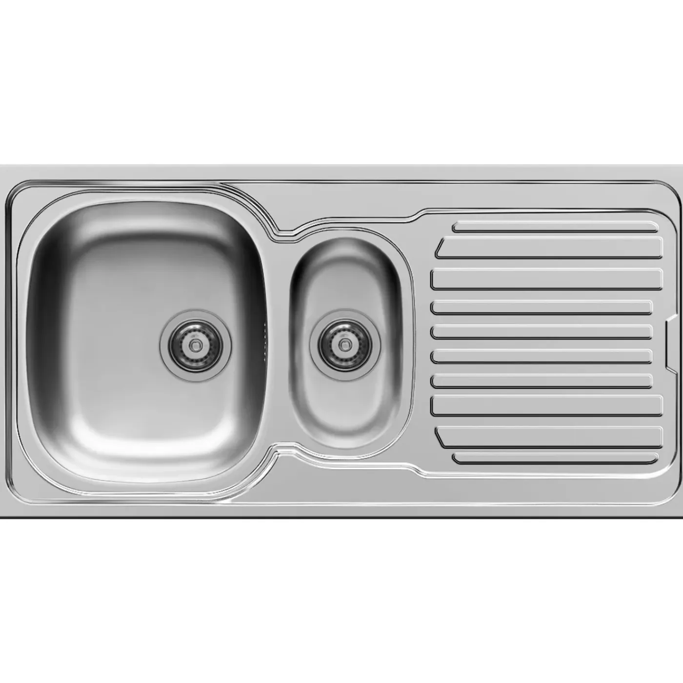 Overig Nord inox spoelbak Aurore 1 kom + 1/2 kom + afdruipplaat roestvrij staal