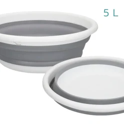 Nordix Opvouwbare Emmer Set Van 3 Afwasteil Camping Siliconen Sopemmer Grijs