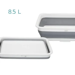 Nordix Opvouwbare Emmer Set Van 3 Afwasteil Camping Siliconen Sopemmer Grijs