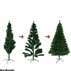 Nordlandia Kunstkerstboom - 180 Cm - Realistische Kunststof Kerstboom - Metalen Standaard