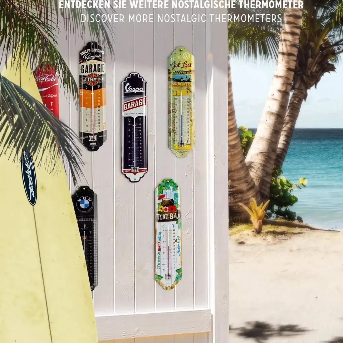 Nostalgic Art Binnen/buiten Thermometer - Harley-davidson - Zwart