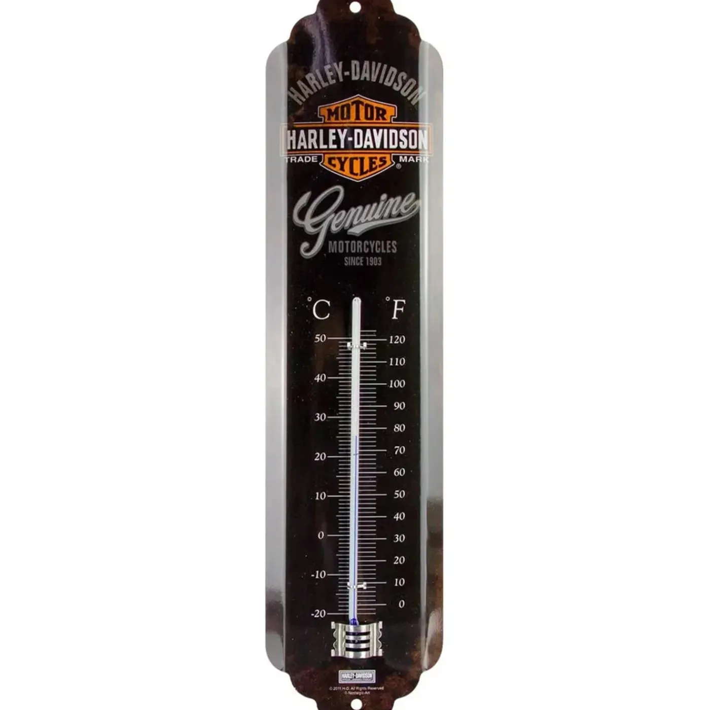 Nostalgic Art Binnen/buiten Thermometer - Harley-davidson - Zwart