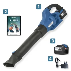 NovarGarden - Accu Bladblazer NG2 - Blauw - 200km/h - Incl. 1x Accu (4.0Ah) en lader