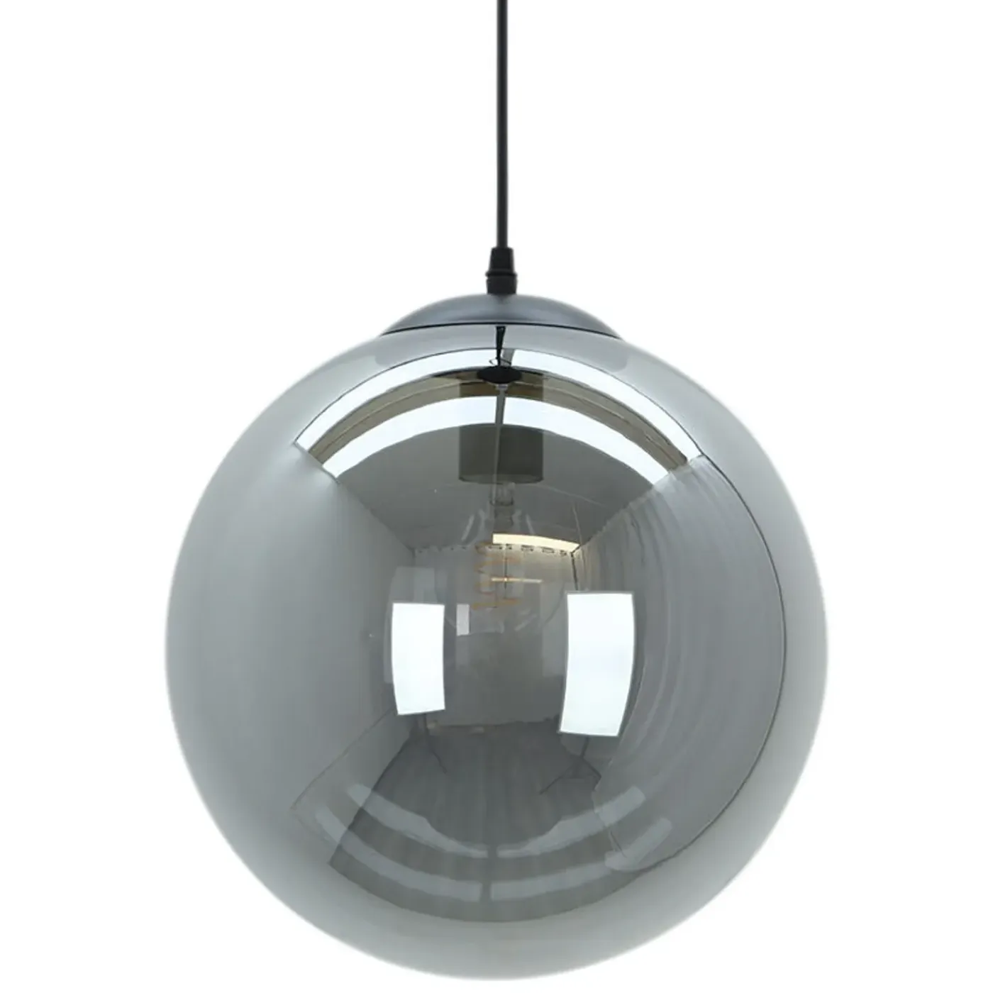 Olucia - Dolf - Hanglamp - Zwart / Grijs - 5l