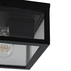 Olucia - Ivanka - Buitenplafondlamp - Zwart
