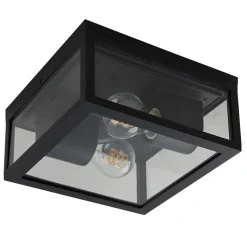 Olucia - Ivanka - Buitenplafondlamp - Zwart