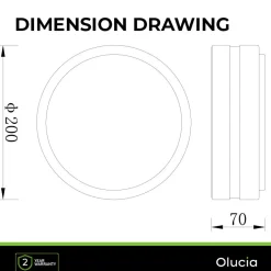 Olucia - James - Buitenplafondlamp - Zwart / Wit