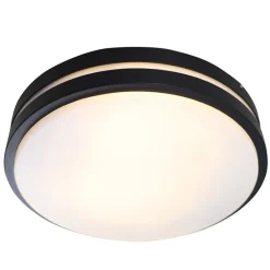 Olucia - James - Buitenplafondlamp - Zwart / Wit