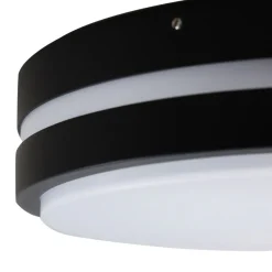 Olucia - James - Buitenplafondlamp - Zwart / Wit