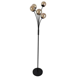 Olucia - Stacy - Vloerlamp - Amber / Zwart