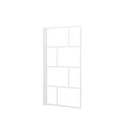 Opvouwbare Badwand met Zeefdruk 75x125cm - Wit - BRICKS WHITE
