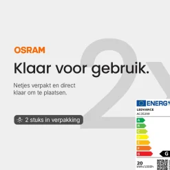 Osram Halogeen Insteeklamp G4 - 20w 300lm 2800k 12v - Warm Wit Licht - Dimbaar - 2 Stuks