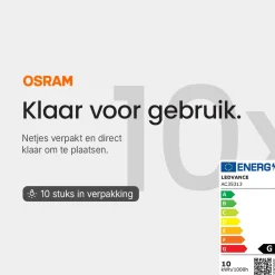 OSRAM Halogeen Insteeklamp G4 - 10w 130lm 2800k 12v - Warm Wit Licht - Dimbaar - 10 Stuks