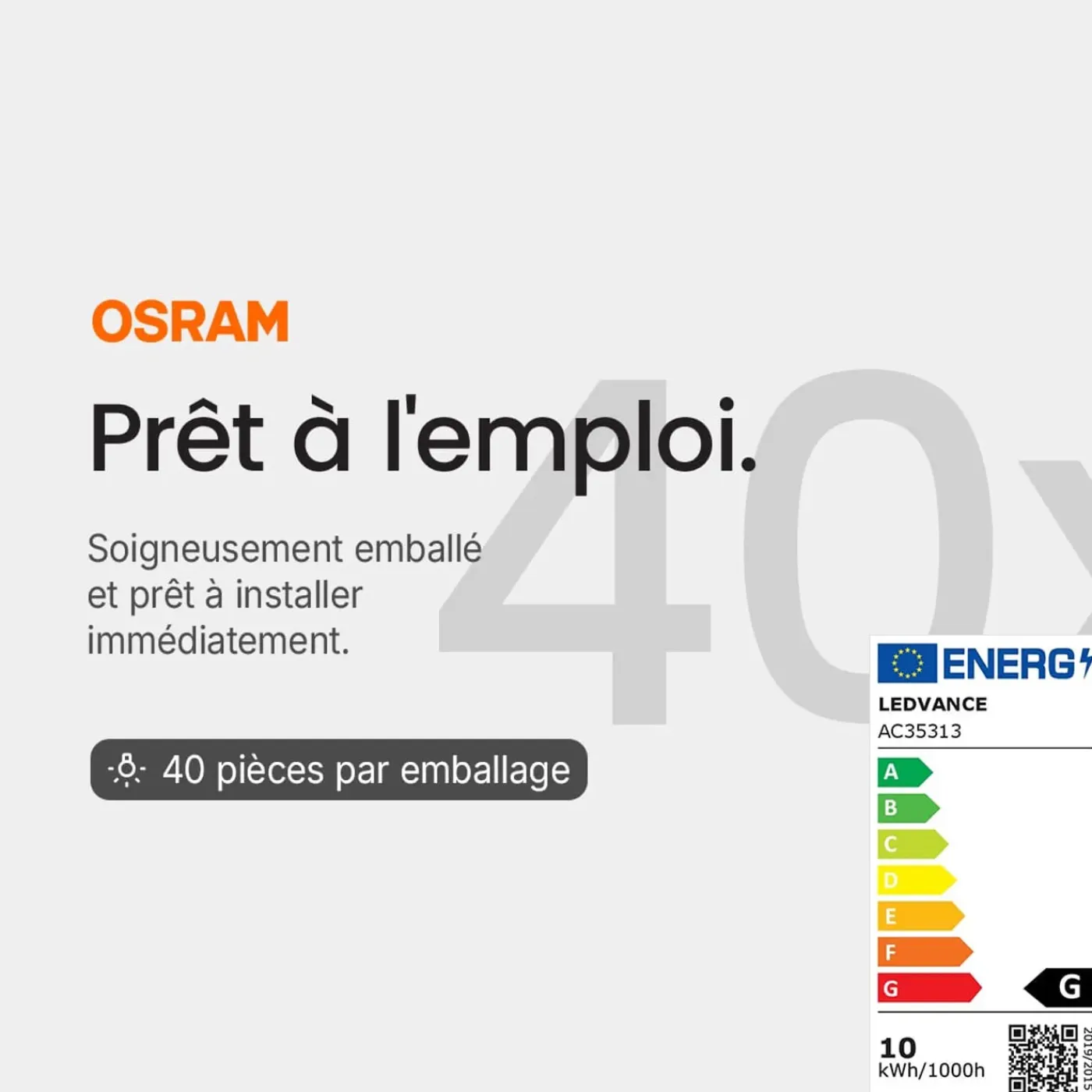 OSRAM Halogeen Insteeklamp G4 - 10w 130lm 2800k 12v - Warm Wit Licht - Dimbaar - 40 Stuks
