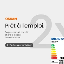 OSRAM Halogeen Insteeklamp Gy6.35 - 50w 1185lm 2950k 12v - Warm Wit Licht - Dimbaar - 2 Stuks
